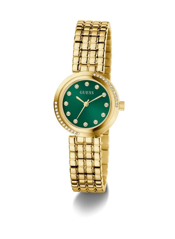 Guess Ladies Gold Tone Analog Quartz Green Dial Watch GW0930L6 - Image 5